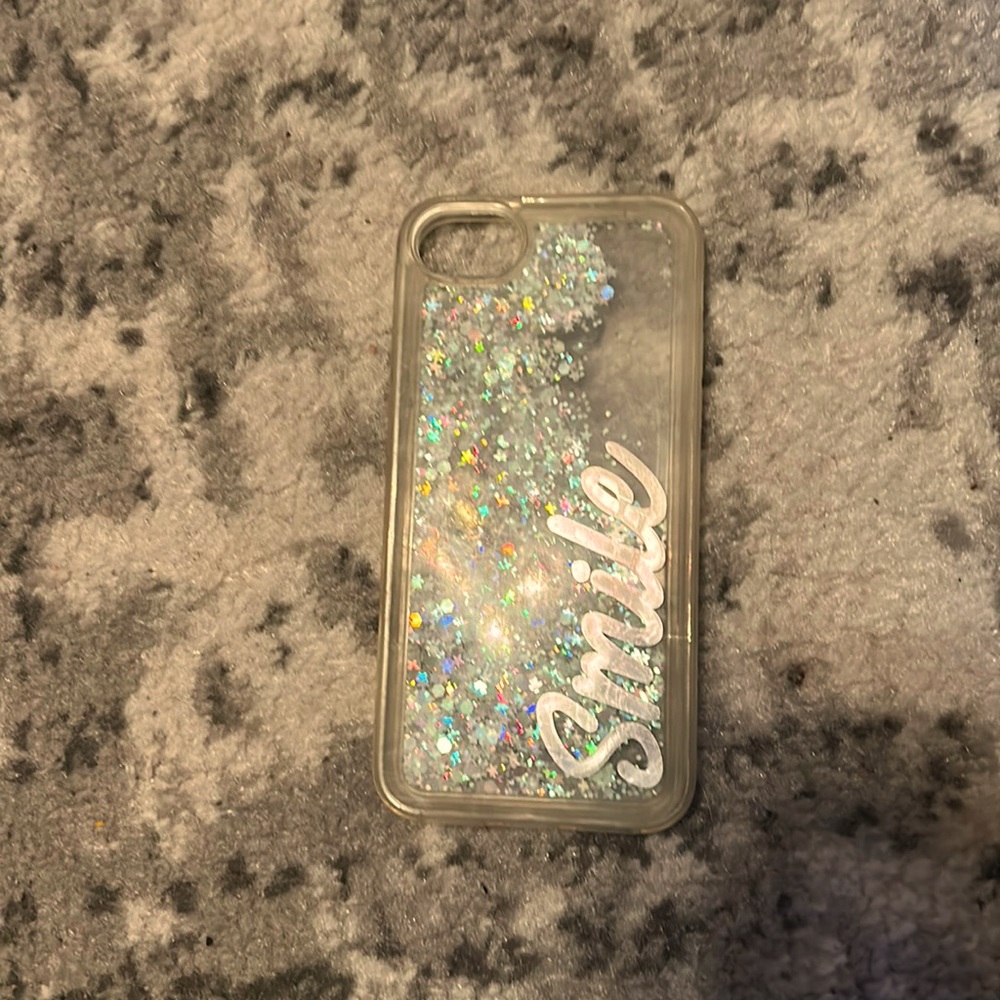 Clear Glittery iPhone SE Case